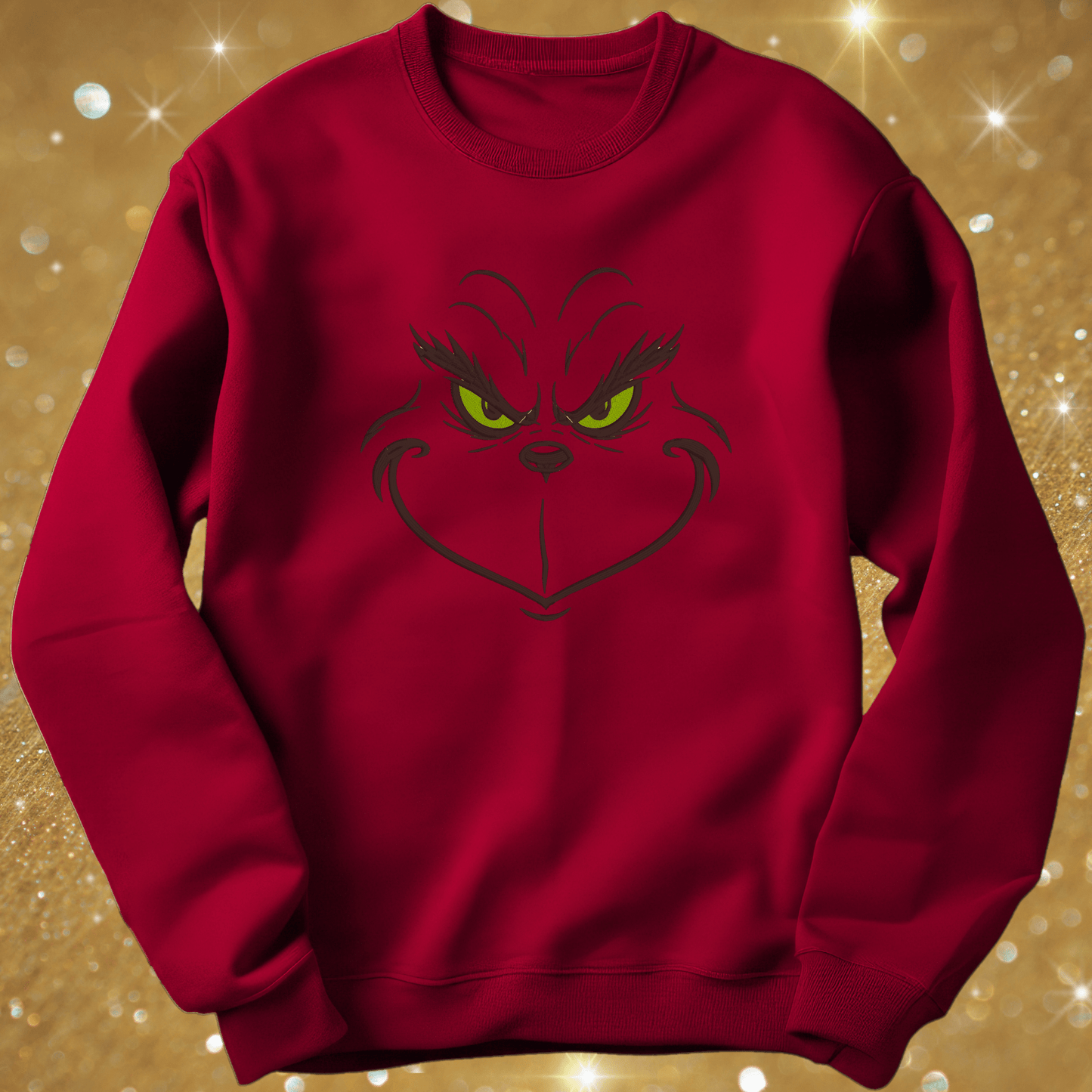 Grinchy Smile sweatshirt - Pine Needle Embroidery