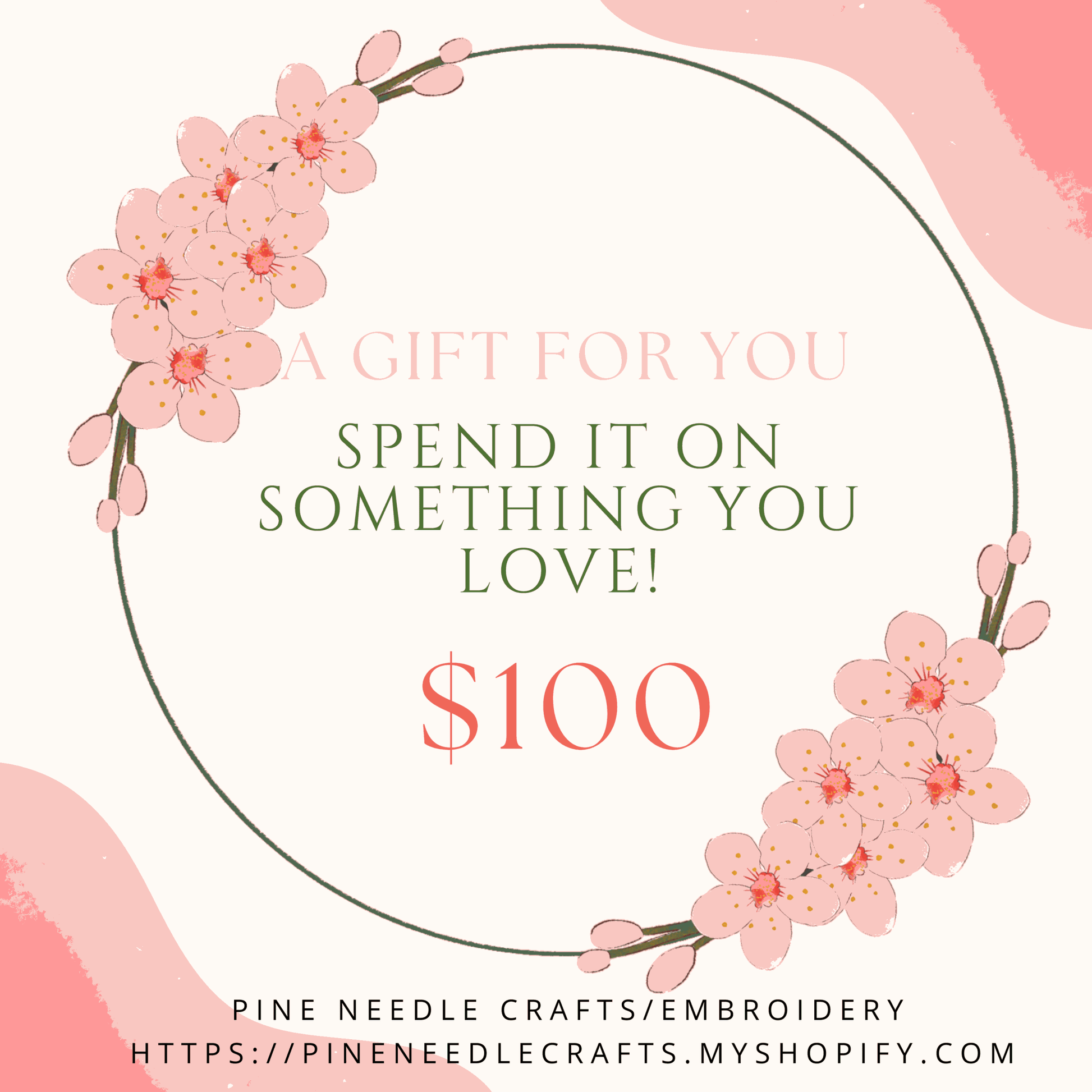 Gift Card - Pine Needle Embroidery