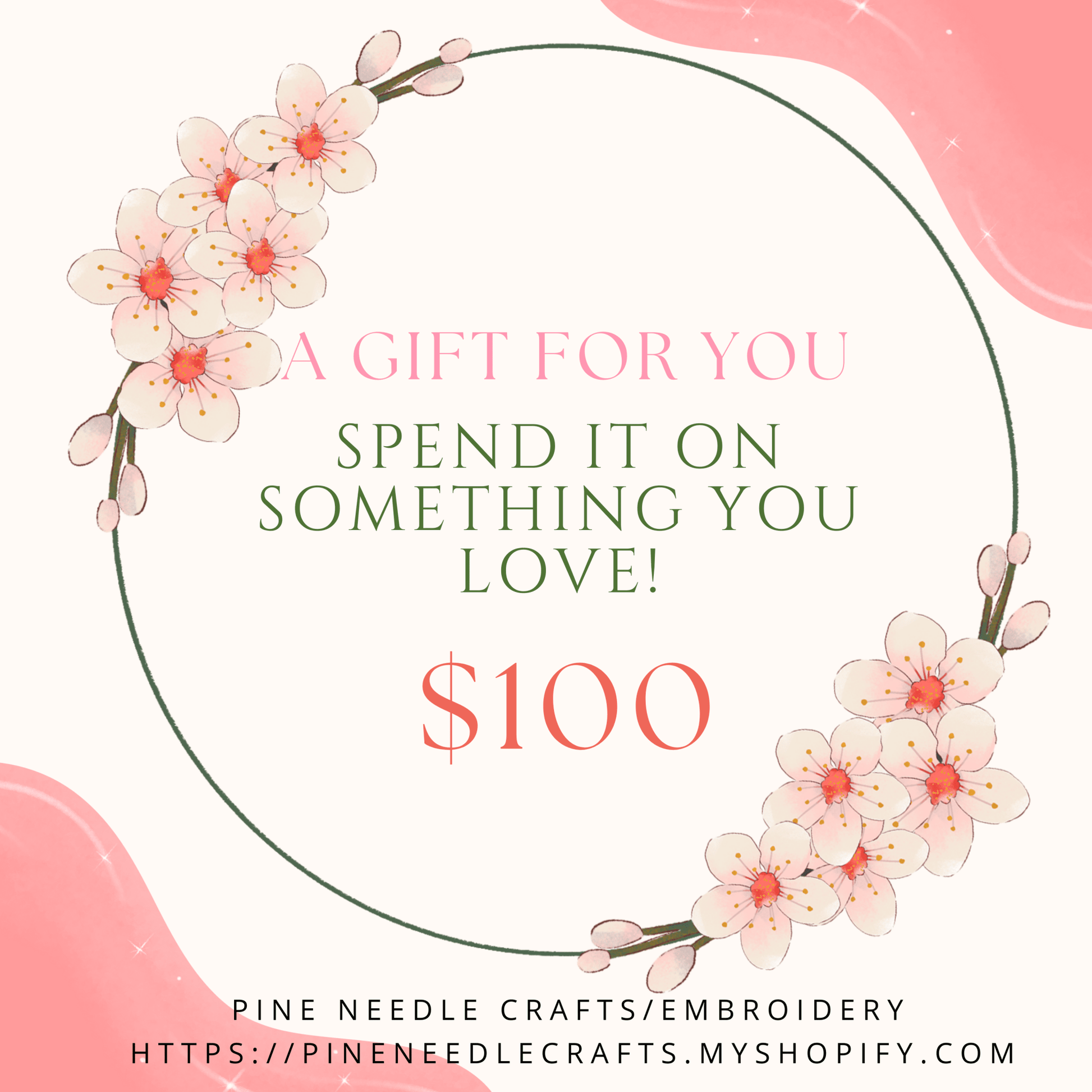Gift Card - Pine Needle Embroidery