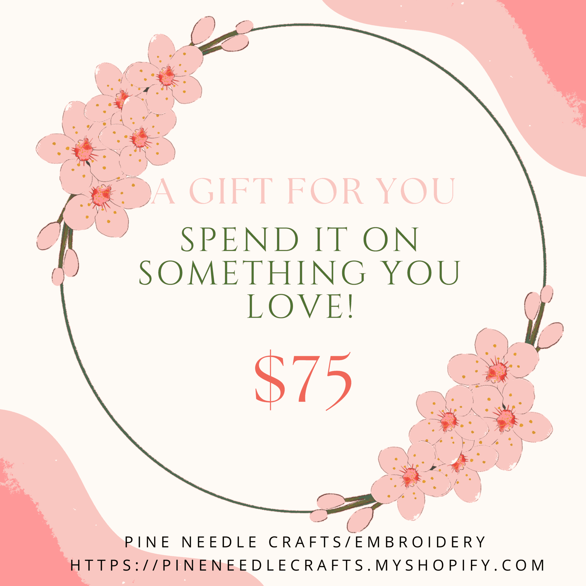 Gift Card - Pine Needle Embroidery