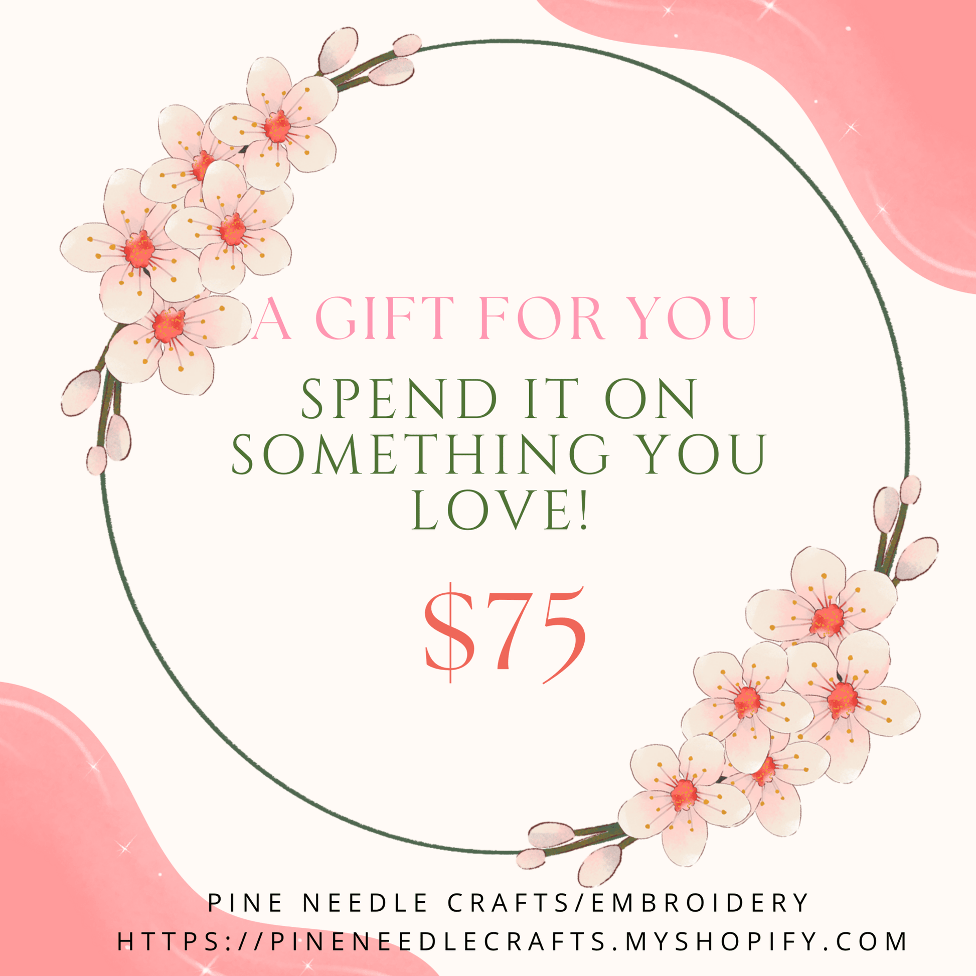 Gift Card - Pine Needle Embroidery