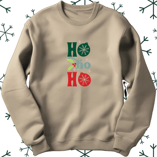 Ho Ho Ho Christmas sweatshirt - Pine Needle Embroidery