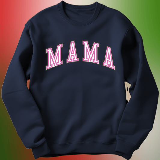 Mama Double College Athletic Font sweatshirt - Pine Needle Embroidery