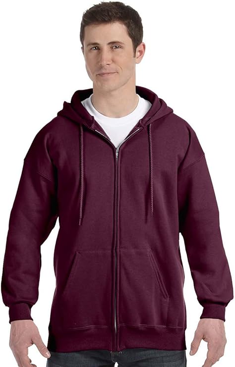 Personalized Design or Corporate Logo Zip Hoodie (Hanes Men's Ultimate Fleece) - Pine Needle Embroidery